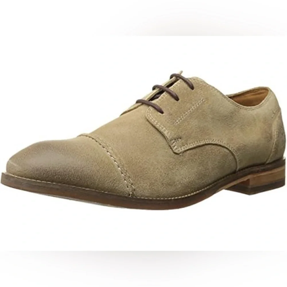 Clarks 1825 Collection Exton Cap LaceUp Oxfords Taupe Suede, Men Sz 11, Like New